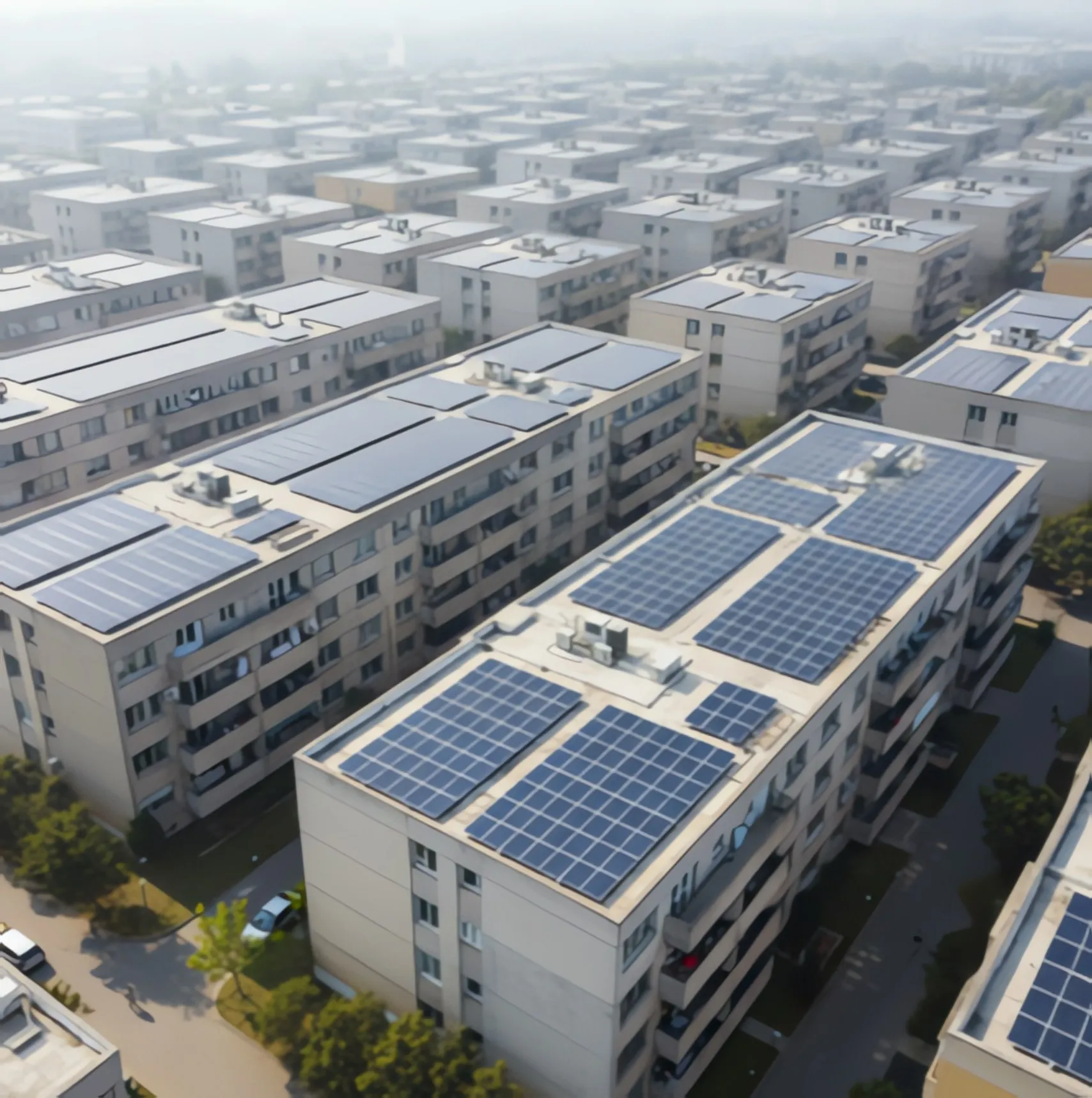 Logements sociaux équipés de panneaux solaires Subsol